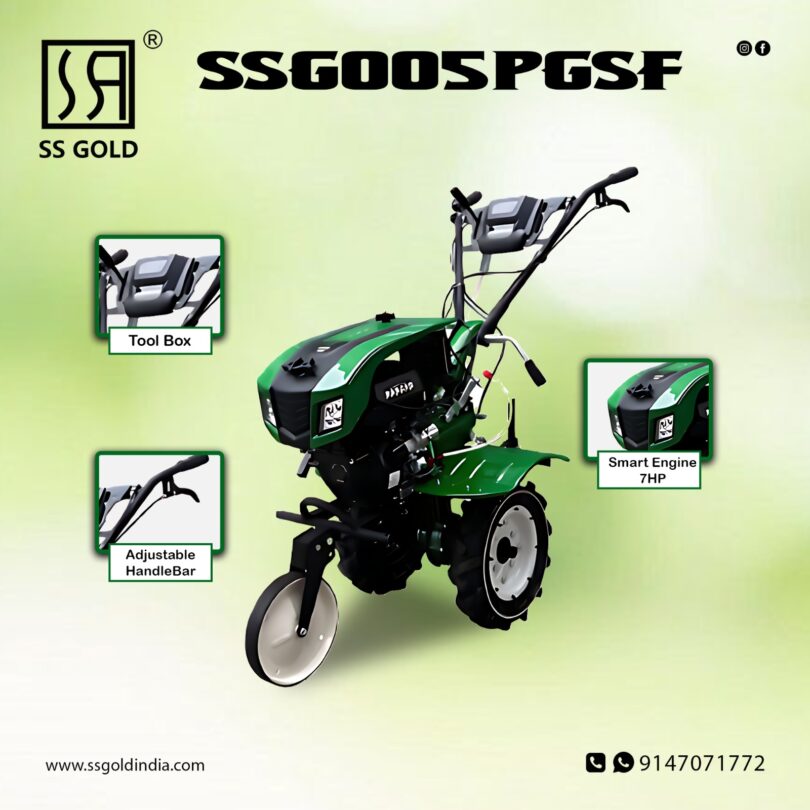 Power Weeder 170F/7HP 4 Stroke Petrol Engine SSG005PDSF  | Suitable for Garden & Agriculture, Weeding in All Types of Crops - Image 6