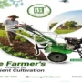 SS GOLD SSG005D Power Weeder being operated by a farmer in a cultivated agricultural field, showcasing efficient soil cultivation, weed control, and modern farming technology.