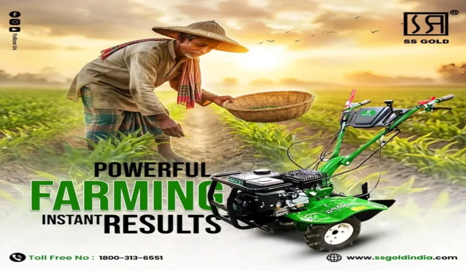SS Gold Power Weeder Machine for Modern Farming and Soil Cultivation