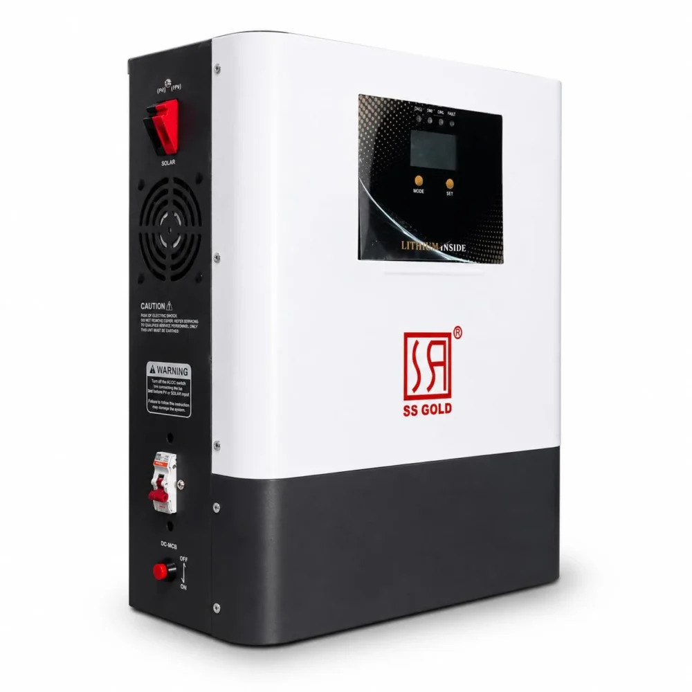 SS GOLD 1.4KW Lithium Inverter with Integrated LiFePO4 Battery | Up to 12 Years Battery Life | Pure Sine Wave | Solar Charging Support | Fast Charging