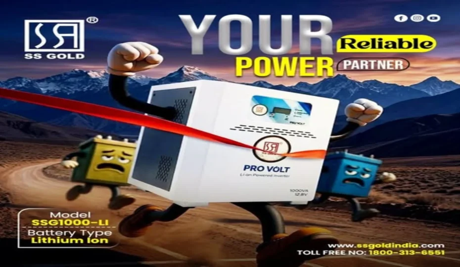 SS GOLD Pro Volt lithium inverter providing reliable power backup with long-lasting lithium-ion battery technology.