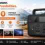 SS GOLD X300 Portable Power Station with 288Wh LiFePO4 battery, 300W pure sine wave output, USB-C fast charging, solar charging support, ideal for camping, home backup, outdoor and emergency power.